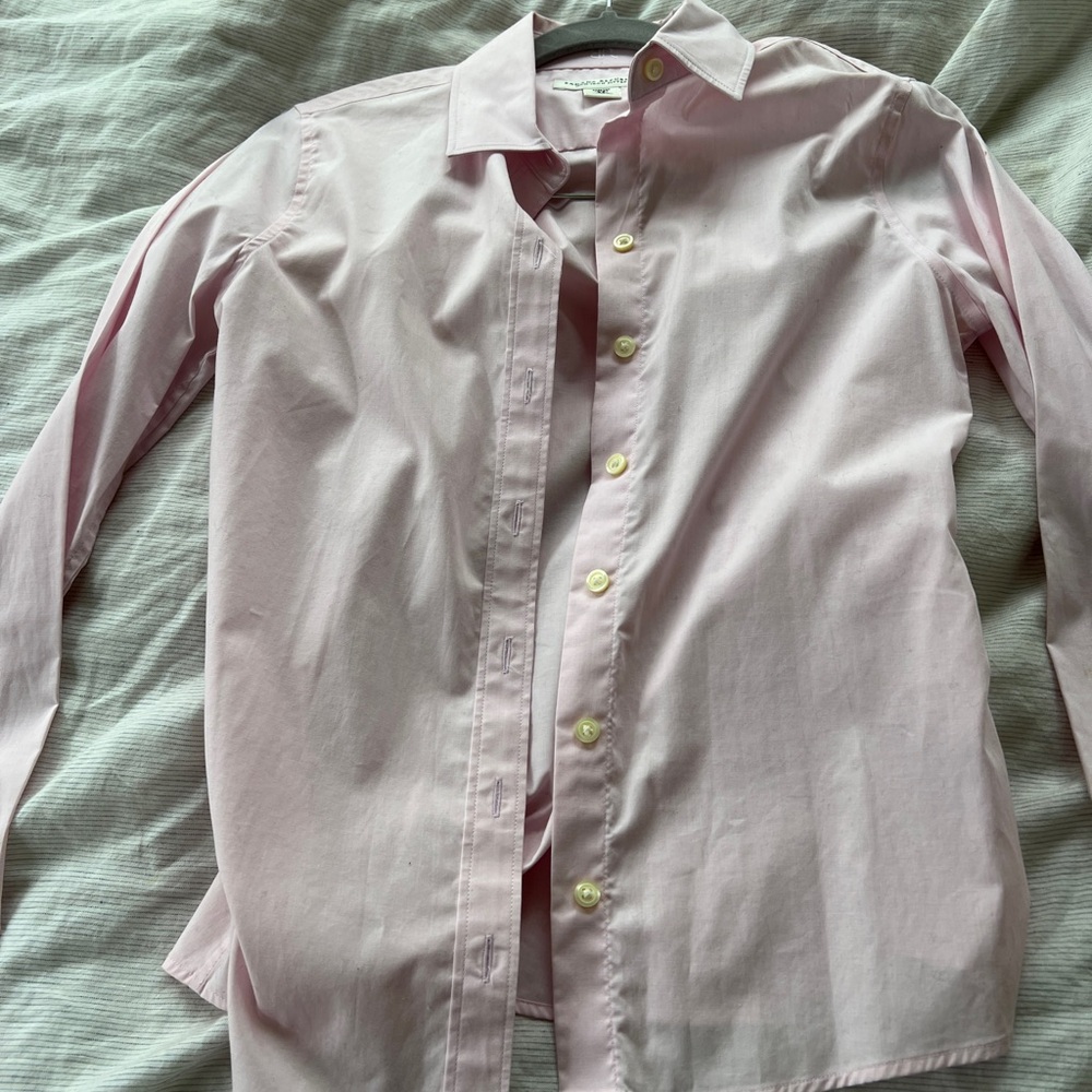 Banana Republic Pink Button Down Shirt with Pointed Collar